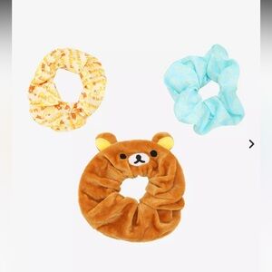 RILAKKUMA SET OF THREE HAIR SCRUNCHIES NEVER WORN/USED
